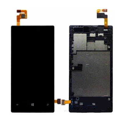 Дисплей з сенсорним екраном (модуль) Nokia 430 Lumia, чорний з рамкою