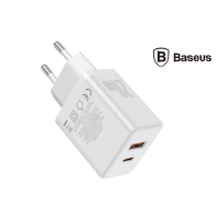 Сетевое зарядное устройство Baseus Cube Fast Charger C+U 20W EU Cluster (P10111403213-00) (Белый / White)