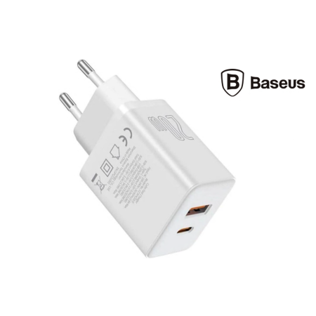 Сетевое зарядное устройство Baseus Cube Fast Charger C+U 20W EU Cluster (P10111403213-00) (Белый / White)