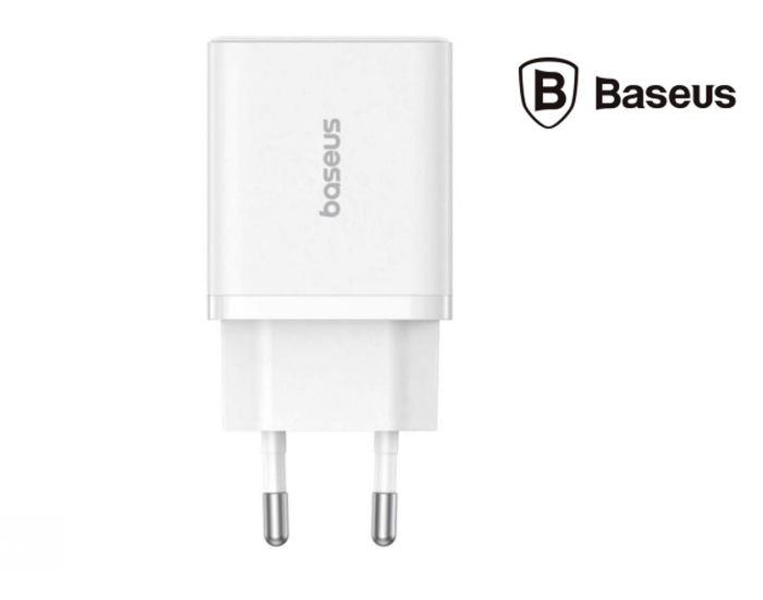 Мережеве зарядний пристрій Baseus Cube Fast Charger C+U 20W EU Cluster (P10111403213-00) (Білий / White)