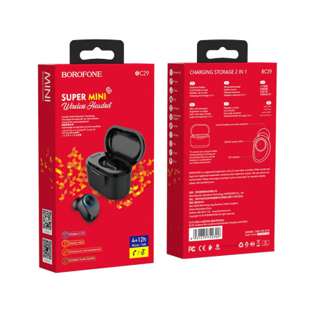 Беспроводная Bluetooth гарнитура Borofone BC29 Lambent MINI Black
