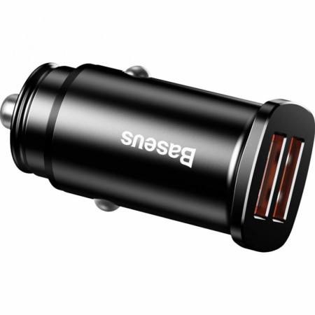 Автомобильное зарядное устройство Square Metal 2USB 30W/QC3.0 Black CCALL-DS01 (Класс B)