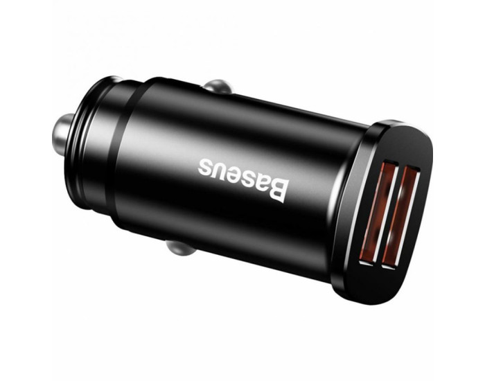 Автомобільне зарядний пристрій Square Metal 2USB 30W/QC3.0 Black CCALL-DS01
