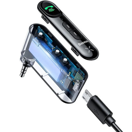 Автомобильный FM-Модулятор Baseus Qiyin AUX Car Bluetooth Receiver (WXQY-01) Black (Класс B)