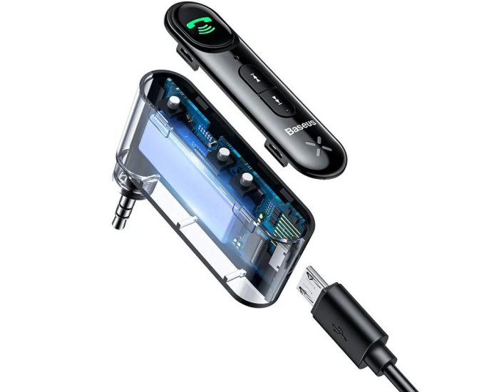 Автомобильный FM-Модулятор Baseus Qiyin AUX Car Bluetooth Receiver (WXQY-01) Black