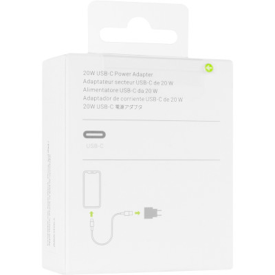 Сетевое зарядное устройство Original Quality Type-C 20W (MHJE3ZM/A / MU7V2ZM/A) (box) (Белый / White)