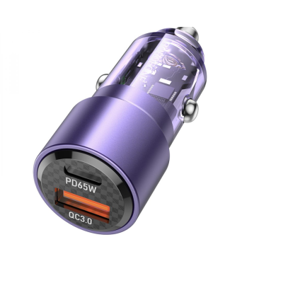 Автомобильное зарядное устройство Borofone (BZ20A) Smart 83W dual port (PD65W+QC18W) Фиолетовый