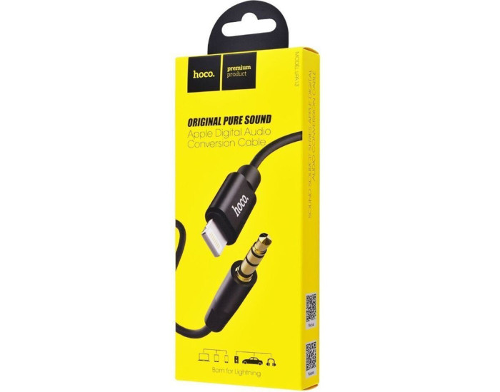 Кабель AUX Hoco UPA13 Lightning to 3.5mm (Чорний / Black)