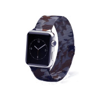 Ремешок для Apple Watch Milanise Loop Series 42/44 mm Military (Black-Blue) (Черный / Синий)