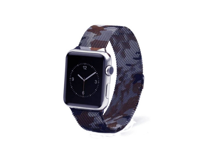Ремешок для Apple Watch Milanise Loop Series 42/44 mm Military (Black-Blue) (Черный / Синий)