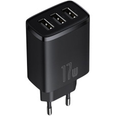 Сетевое зарядное устройство 3USB Baseus Compact Charger 17W (CCXJ020101) (Black/ Черный)