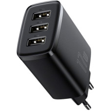 Мережеве зарядний пристрій 3USB Baseus Compact Charger 17W (CCXJ020101) (Black/ Чорний)