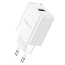 Мережеве зарядний пристрій Borofone BN5 Sunlight (QC3.0/1USB) з кабелем Micro Білий