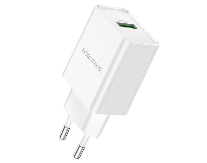 Мережеве зарядний пристрій Borofone BN5 Sunlight (QC3.0/1USB) з кабелем Micro Білий