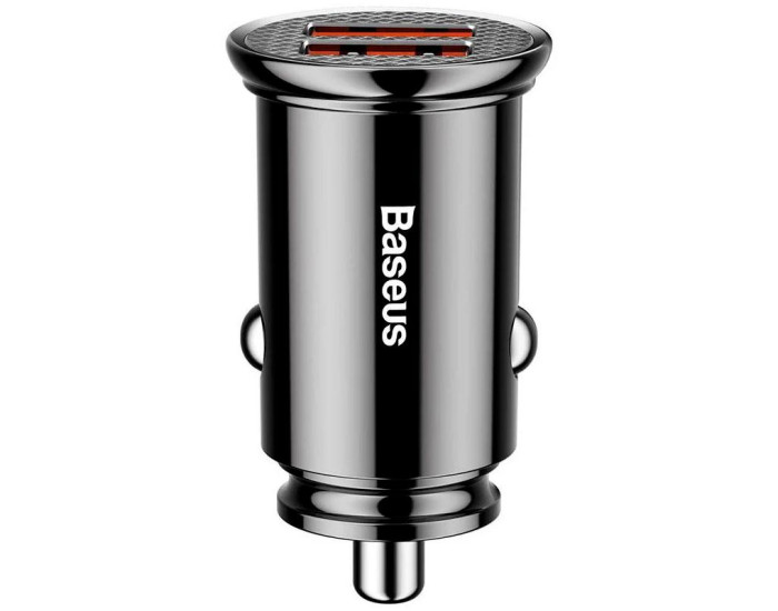 Автомобільне зарядний пристрій Baseus Circular Plastic A+A (PPS Dual QC3.0 2USB/5A/30W/QC3.0) (CCALL-YD01) Black