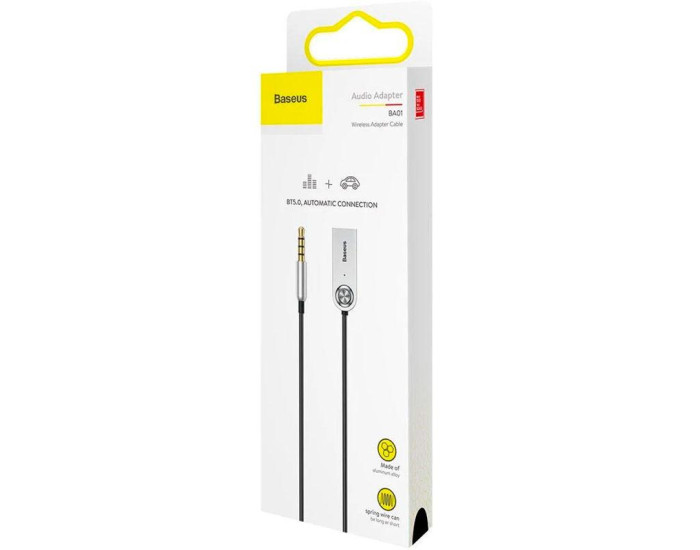 Кабель AUX Baseus BA01 Bluetooth Audio Adapter AUX/USB with mic (CABA01-01) (Чорний / Black)