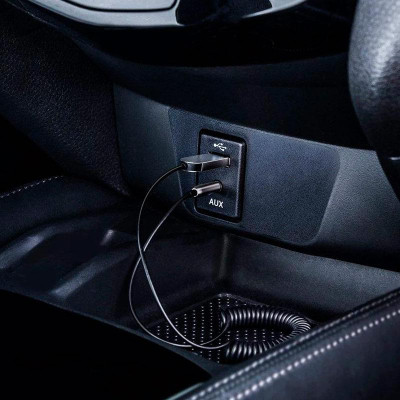 Кабель AUX Baseus Bluetooth Audio Adapter AUX/USB with mic (CABA01-01) (Черный / Black)