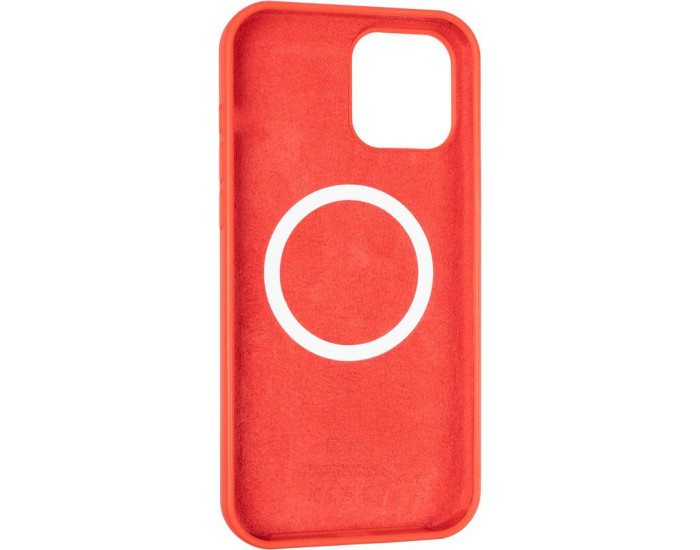 Чехол-силикон оригинал Full Soft Matte with MagSafe iPhone 12 Pro Max, Red