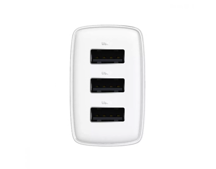 Мережеве зарядний пристрій 3USB Baseus Compact Charger 17W (CCXJ020102) (Білий / White)