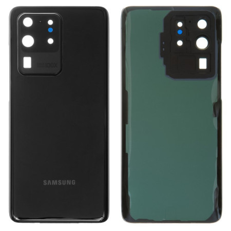 Задняя панель корпуса для Samsung G988, S20 Ultra, со стеклом камеры, черный