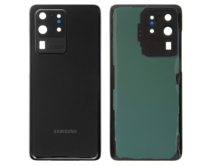 Задняя панель корпуса для Samsung G988 Galaxy S20 Ultra, черный со стеклом камеры