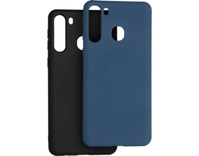 Чехол-силикон оригинал Krazi Lot Full Soft Matte Samsung A215 A21 Black/Blue