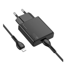 Сетевое зарядное устройство Hoco N37 Delgado Dual Port (PD20W) charger set (Typ-C to iPone) Черный