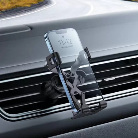 Автодержатель в дефлектор Baseus Stable Gravitational Car Mount Lite (SUWX010001) (Черный / Black) (Класс C)