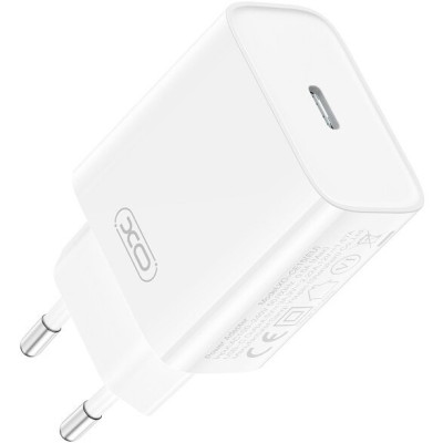 Мережеве зарядний пристрій XO CE15 (EU) PD20W USB-C Fast Charging Charger with Lightning Cable White
