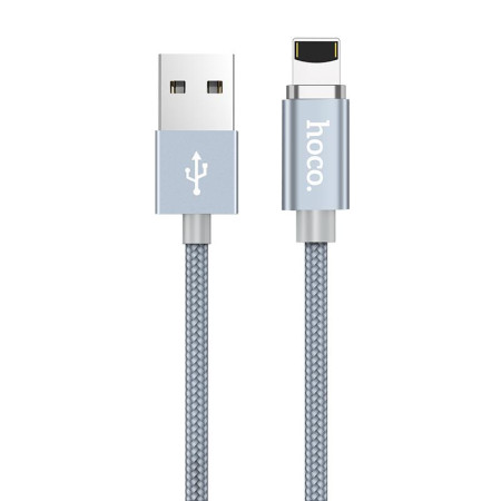 Кабель USB Hoco U40A Magnetic Adsorption Lightning (1.2m) (Серый / Grey)