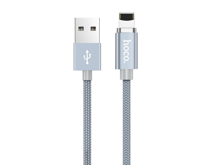 Кабель USB Hoco U40A Magnetic Adsorption USB to Lightning (1.2m) Grey