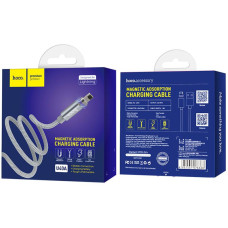 Кабель USB Hoco U40A Magnetic Adsorption USB to Lightning (1.2m) Grey