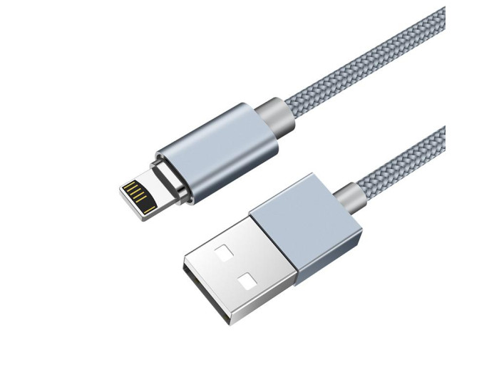 Кабель USB Hoco U40A Magnetic Adsorption USB to Lightning (1.2m) Grey