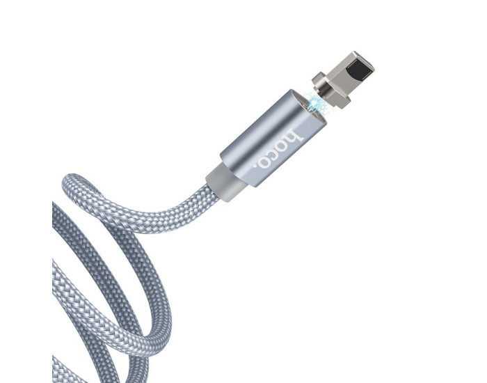 Кабель USB Hoco U40A Magnetic Adsorption USB to Lightning (1.2m) Grey