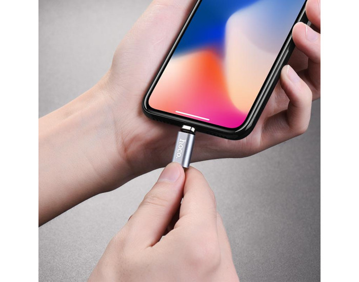 Кабель USB Hoco U40A Magnetic Adsorption USB to Lightning (1.2m) Grey