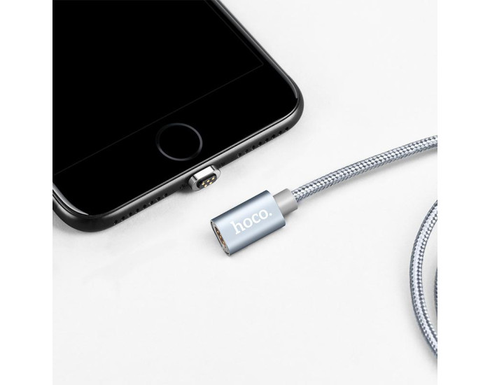 Кабель USB Hoco U40A Magnetic Adsorption USB to Lightning (1.2m) Grey