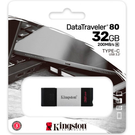 Флешка USB 3.2 Kingston 32Gb DT80 Type-C