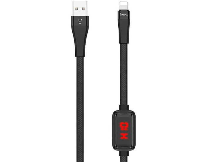 Кабель USB Hoco S4 with Display USB to Lightning (2.4A/1m) Black