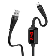 Кабель USB Hoco S4 with Display USB to Lightning (2.4A/1m) Black