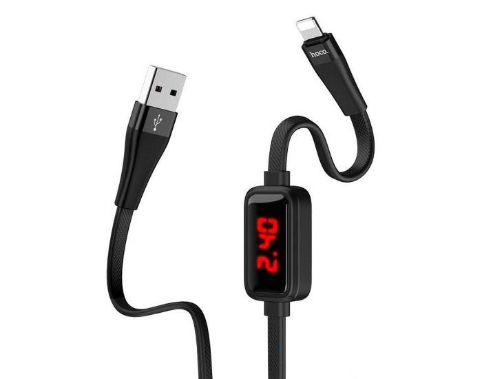Кабель USB Hoco S4 with Display USB to Lightning (2.4A/1m) Black