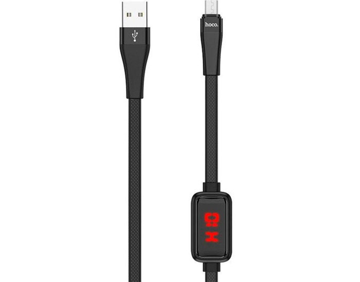 Кабель USB Hoco S4 with Display USB to Micro (2.4A/1m) Black
