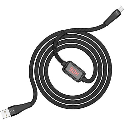 Кабель USB Hoco S4 with Display Micro (1m) (черный \ Black)
