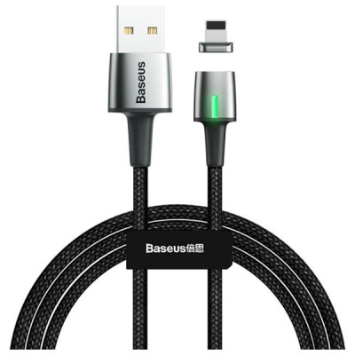Кабель USB Baseus Zinc Magnetic Lightning 2.4A (1m) (черный \ Black)