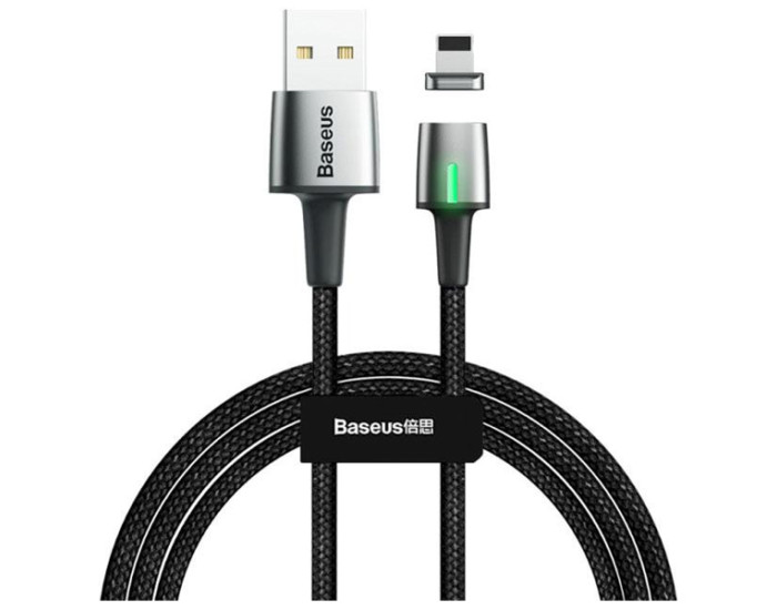Кабель USB Baseus Zinc Magnetic USB to Lightning (2.4A/1m) Black