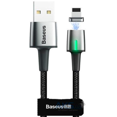 Кабель USB Baseus Zinc Magnetic Lightning 2.4A (1m) (черный \ Black)