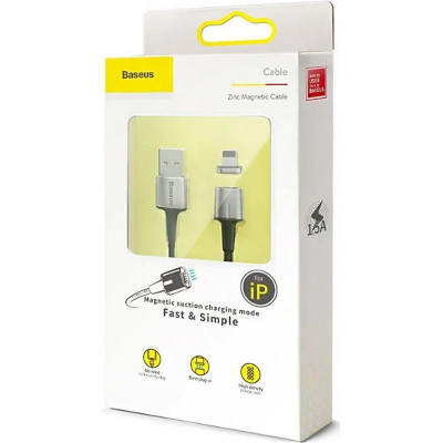 Кабель USB Baseus Zinc Magnetic Lightning 2.4A (1m) (черный \ Black)