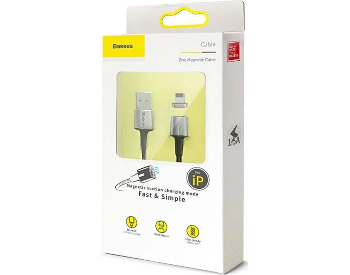 Кабель USB Baseus Zinc Magnetic USB to Lightning (2.4A/1m) Black