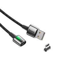 Кабель USB Baseus Zinc Magnetic USB to Lightning (2.4A/1m) Black