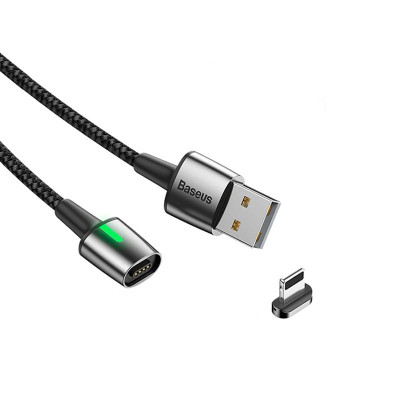 Кабель USB Baseus Zinc Magnetic Lightning 2.4A (1m) (черный \ Black)