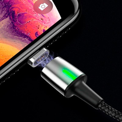 Кабель USB Baseus Zinc Magnetic Lightning 2.4A (1m) (черный \ Black)